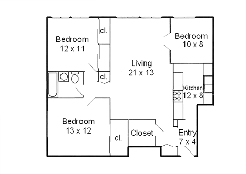 3 Bedroom Floor Plan